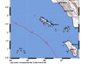Gempa Magnitudo 4.1 Senin, 9 Maret 2026, Pusat gempa berada di laut 43 km barat Sinabang