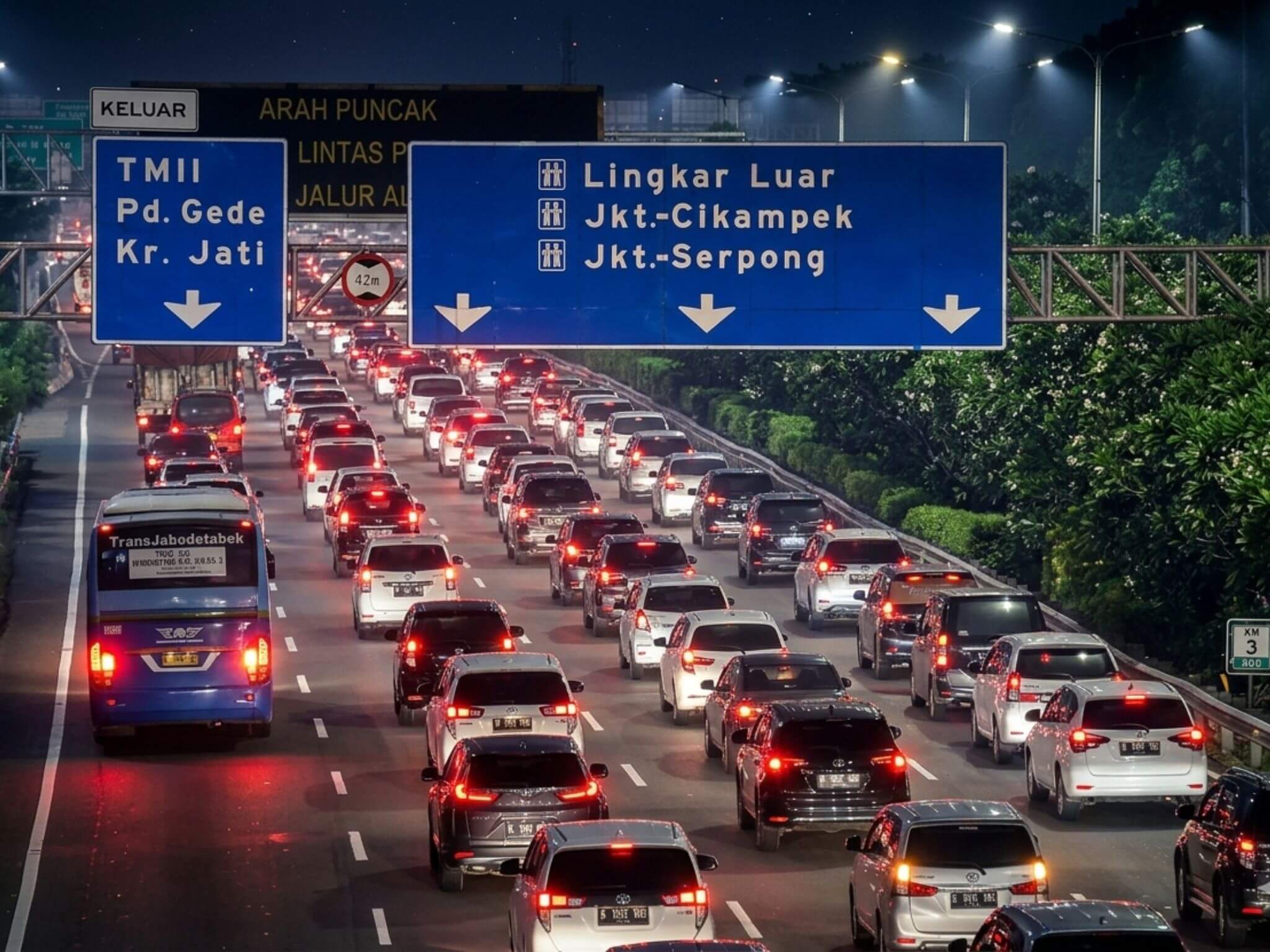 Lalin Tol Jagorawi Arah Jakarta Malam Ini Padat
