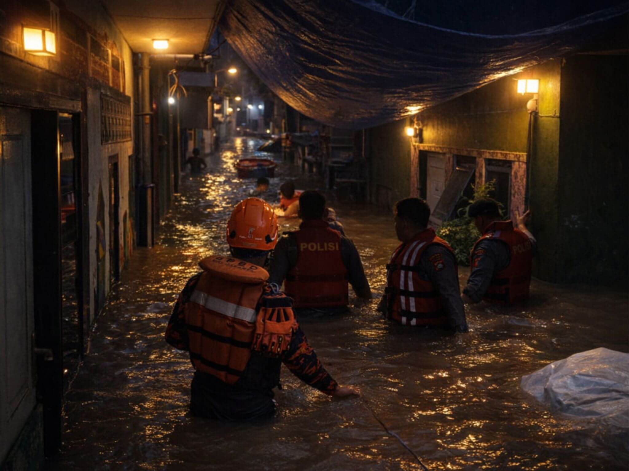 Suasana Banjir Malam