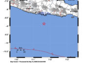Info Gempa Mag: 4.3 – Pusat gempa berada di laut 87 km Selatan Trenggalek