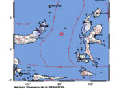 Info Gempa Mag: 4.8 – Pusat gempa berada di laut 125 km Tenggara Bitung