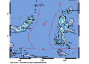 Info Gempa Mag: 5.7 – Pusat gempa berada didilaut 125 Tenggara Bitung