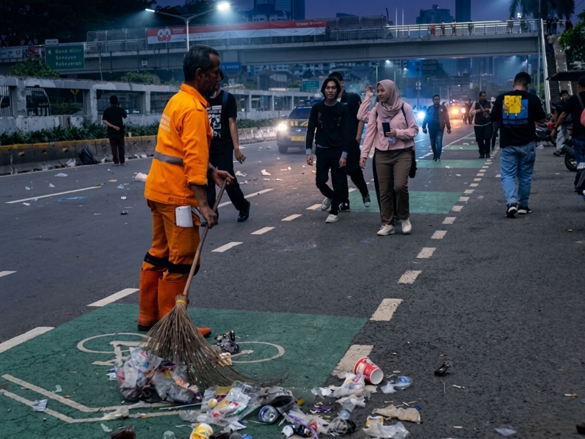 Aksi Buruh Dan Mahasiswa Di Senayan Selesai