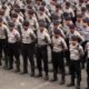 Polisi Berbaris Dilapangan
