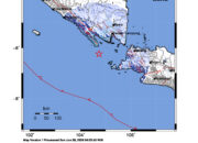 Info Gempa Mag: 4.9 – Pusat gempa berada di laut 82 km selatan Tanggamus