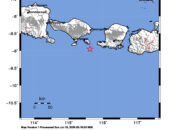 Info Gempa Mag: 3.8 – Pusat gempa berada di laut 47 km timur Kuta Selatan