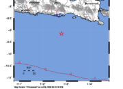 Info Gempa Mag: 4.4 – Pusat gempa berada di laut 115 km selatan Malang