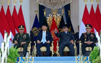 Momen Presiden Prabowo bersama Wapres Gibran, Kapolri Listyo Sigit Prabowo dan Panglima TNI Agus Subiyanto