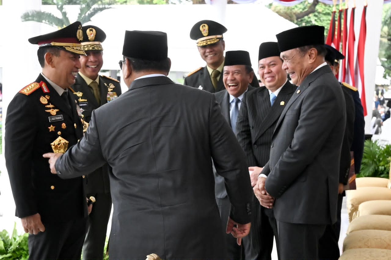 Kebersamaan Presiden Prabowo Subianto dengan Kapolri Listyo Sigit Prabowo dan Panglima TNI Agus Subiyanto