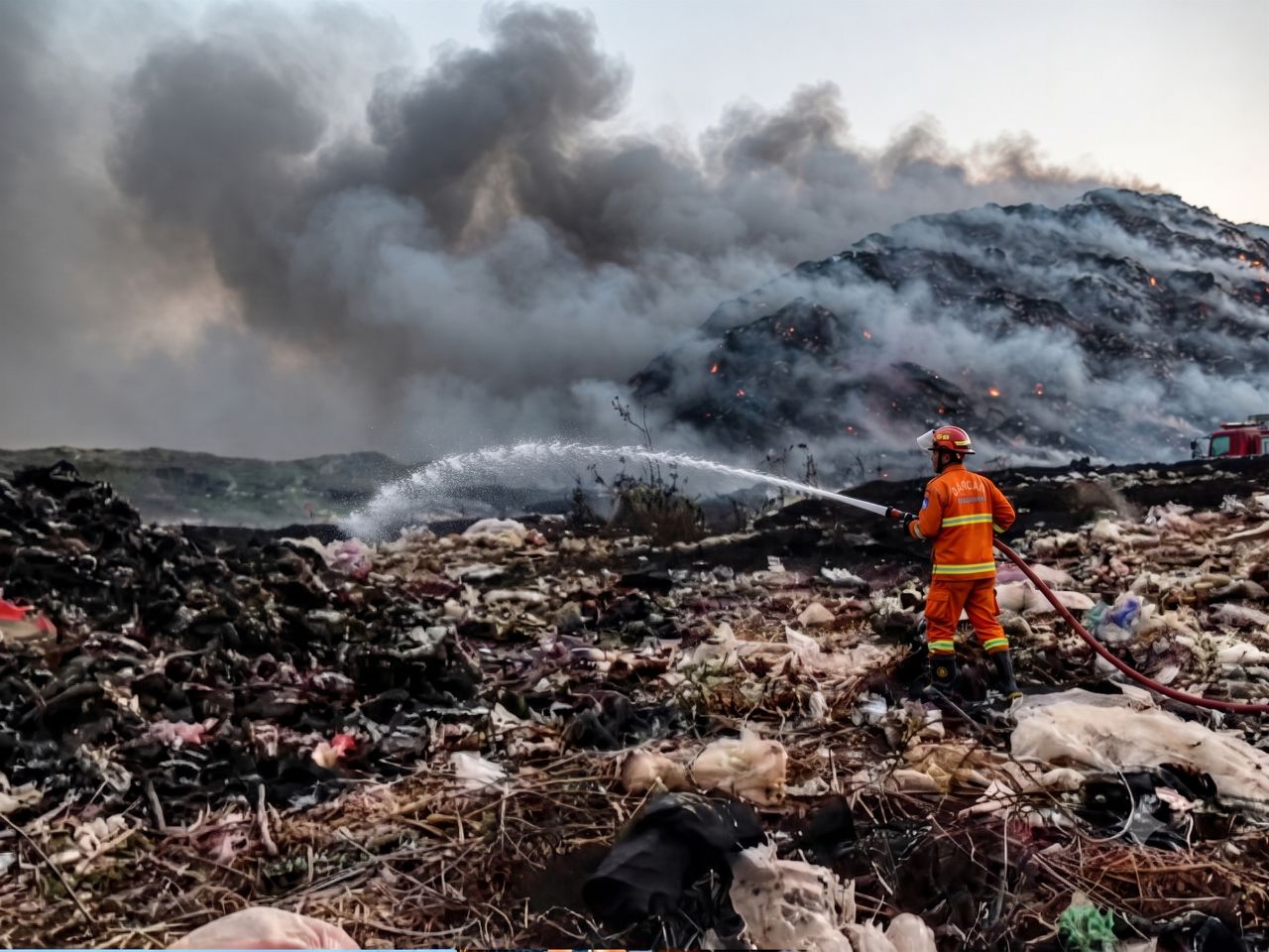 Pemadaman Sampah Terbakar
