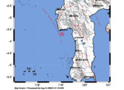 Info Gempa Mag: 3.4 – Pusat gempa berada di laut 42 km selatan Polewali Mandar