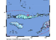 Info Gempa Mag: 5.8 – Pusat gempa berada di laut 40 km timur laut Nagekeo