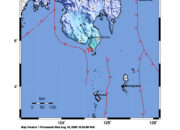 Info Gempa Mag: 5.2 – 225 km BaratLaut PULAUKARATUNG-SULUT