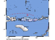 Info Gempa Mag: 4.8 – Pusat gempa berada di laut 74 km utara Ruteng, Manggarai