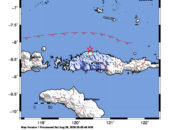 Info Gempa Mag: 4.3 – Pusat gempa berada di laut 46 km utara Ruteng, Manggarai