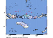 Info Gempa Mag: 4.8 – Pusat gempa berada di laut 43 km utara Ruteng, Manggarai