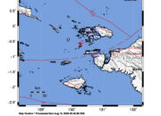 Info Gempa Mag: 4.3 – Pusat gempa berada di laut 117 km barat Kota Sorong