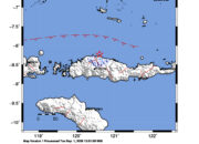 Info Gempa Mag: 3.8 – Pusat gempa berada di laut 45 km utara Ruteng, Manggarai