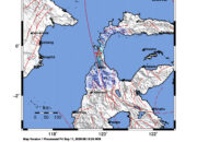 Info Gempa Mag: 4.7 – Pusat gempa berada di darat 40 km utara Donggala