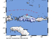 Info Gempa Mag: 4.5 – Pusat gempa berada di laut 46 km Utara Ruteng, Manggarai