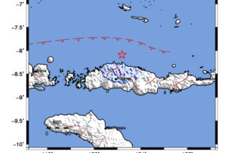 Info Gempa Mag: 4.2 – Pusat gempa berada di laut 60 km utara Ruteng, Manggarai