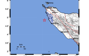 Info Gempa Mag: 4.1 – Pusat gempa berada di laut 54 km barat laut Calang-Aceh Jaya