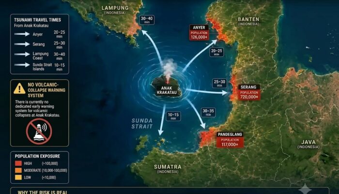 Gunung Anak Krakatau Terus Erupsi, Warga Diingatkan Risiko Tsunami Mendadak