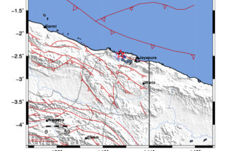 Info Gempa Mag: 3.2 – Pusat gempa berada di darat 15 km Barat Laut Sentani