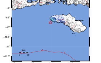 Info Gempa Mag: 4.3 – Pusat gempa berada di laut 19 km Selatan Kodi