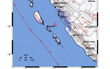 Info Gempa Mag: 4.6 – Pusat gempa berada di laut 56 km timur laut Pulau Sipora, Kepulauan Mentawai