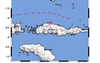 Info Gempa Mag: 3.3 – Pusat gempa berada di laut 43 km Utara Ruteng, Manggarai