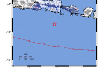 Info Gempa Mag: 4.9 – Pusat gempa berada di laut 141 km barat daya Jembrana
