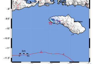 Info Gempa Mag: 4.1 – Pusat gempa berada di laut 15 km selatan Kodi-Sumba Barat Daya