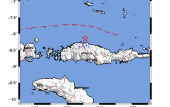 Info Gempa Mag: 3.8 – Pusat gempa berada di laut 53 km utara Ruteng, Manggarai