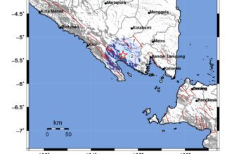 Info Gempa Mag: 3.9 – Pusat gempa berada di darat 10 km utara Tanggamus