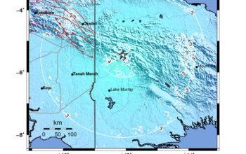 Info Gempa Mag: 6.0 – Pusat gempa berada di darat 153 km tenggara Oksibil