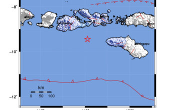 Info Gempa Mag: 4.8 – Pusat gempa berada di laut 97 km barat Kodi, Sumba Barat Daya