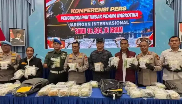 Polda Riau Bongkar Peredaran 46,9 Kg Sabu dari Malaysia, Prajurit TNI Aktif Jadi Tersangka